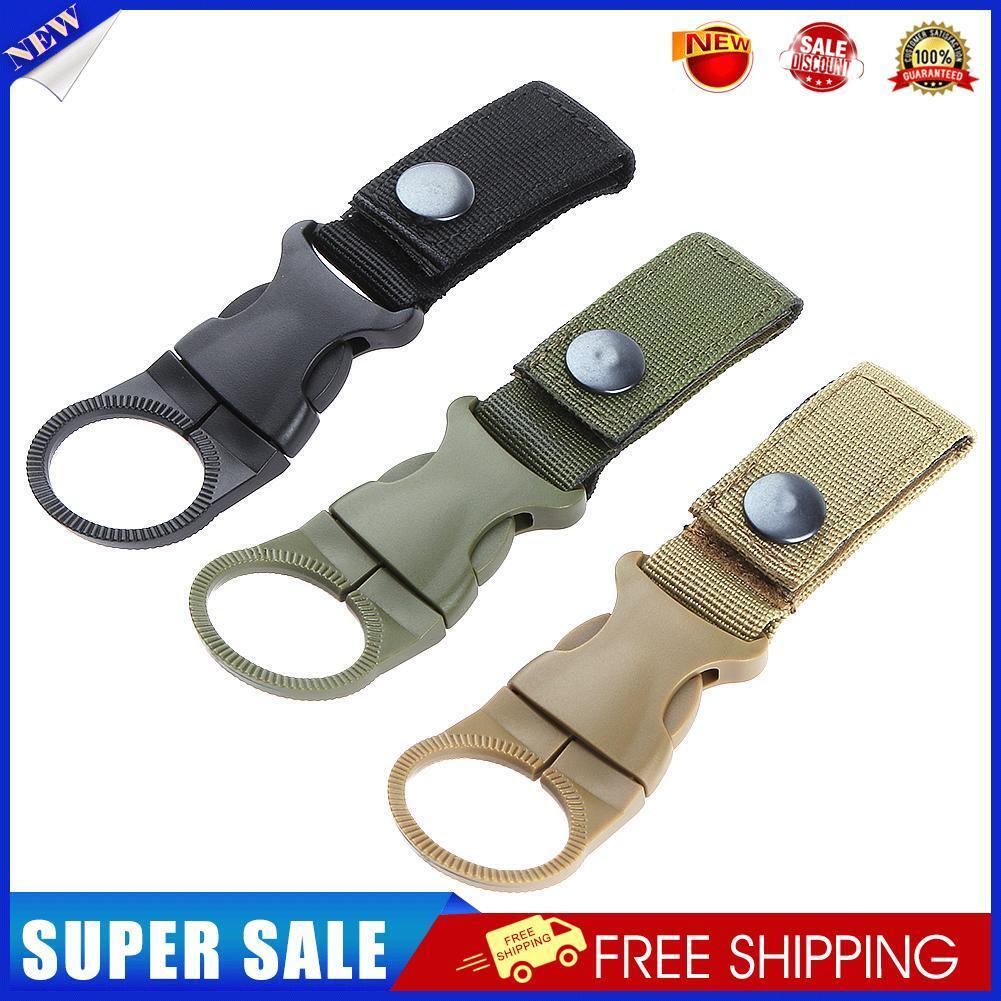 3pcs Nylon Webbing Buckle Water Bottle Holder Clip Climb Carabiner Belt