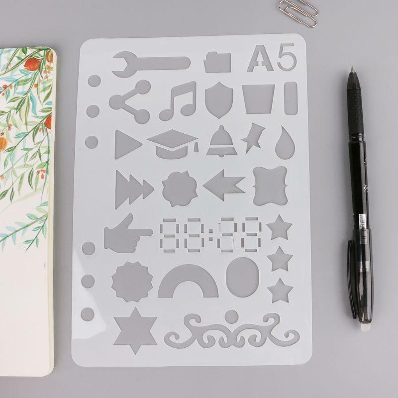 24Pcs Drawing Template Stencils Journal Notebook Diary Scrapbooking A5 DIY