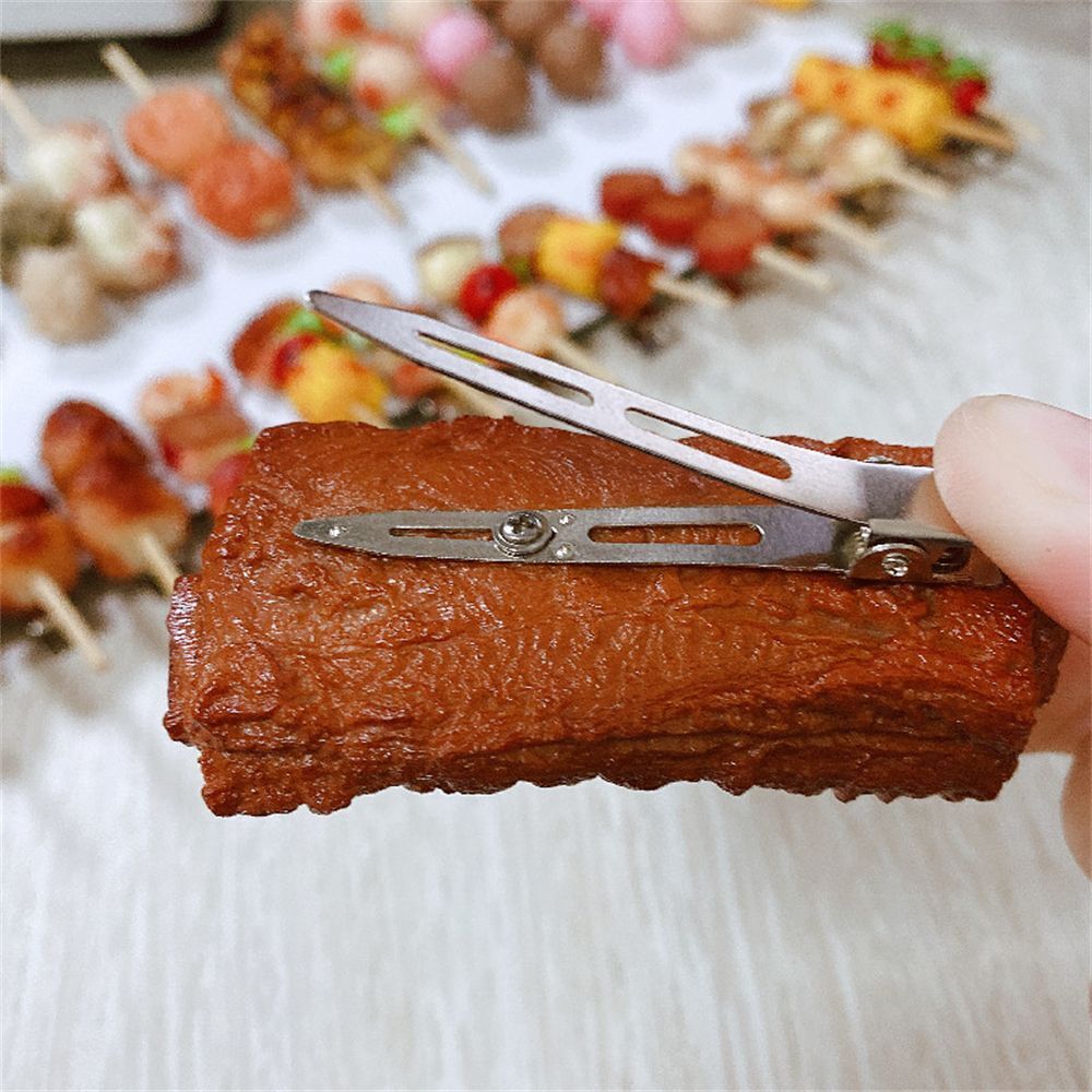 Simulation Food Hair Clip Exaggerated Braised Ribs Hairpins Hair Accessories