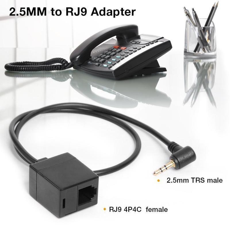 2.5mm Male Jack to RJ9 4P4C Female Adapter Converter Extension Cable Wire