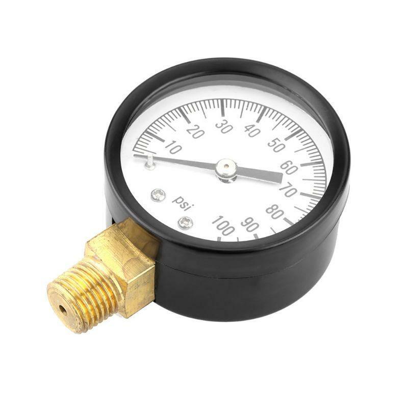 0-100 PSI 1/4" Well Pump Pool Spa Filter Water Pressure Gauge Low Lead Side