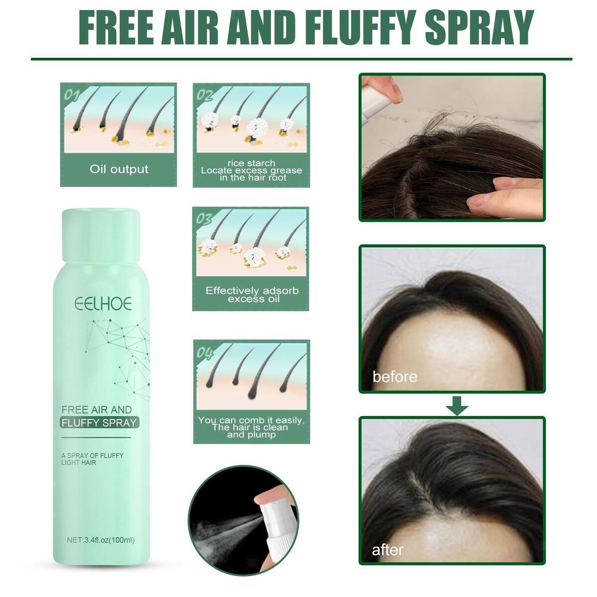 100ml Leave in Dry Hair Spray Portable No Wash Volume Lift Hairspray