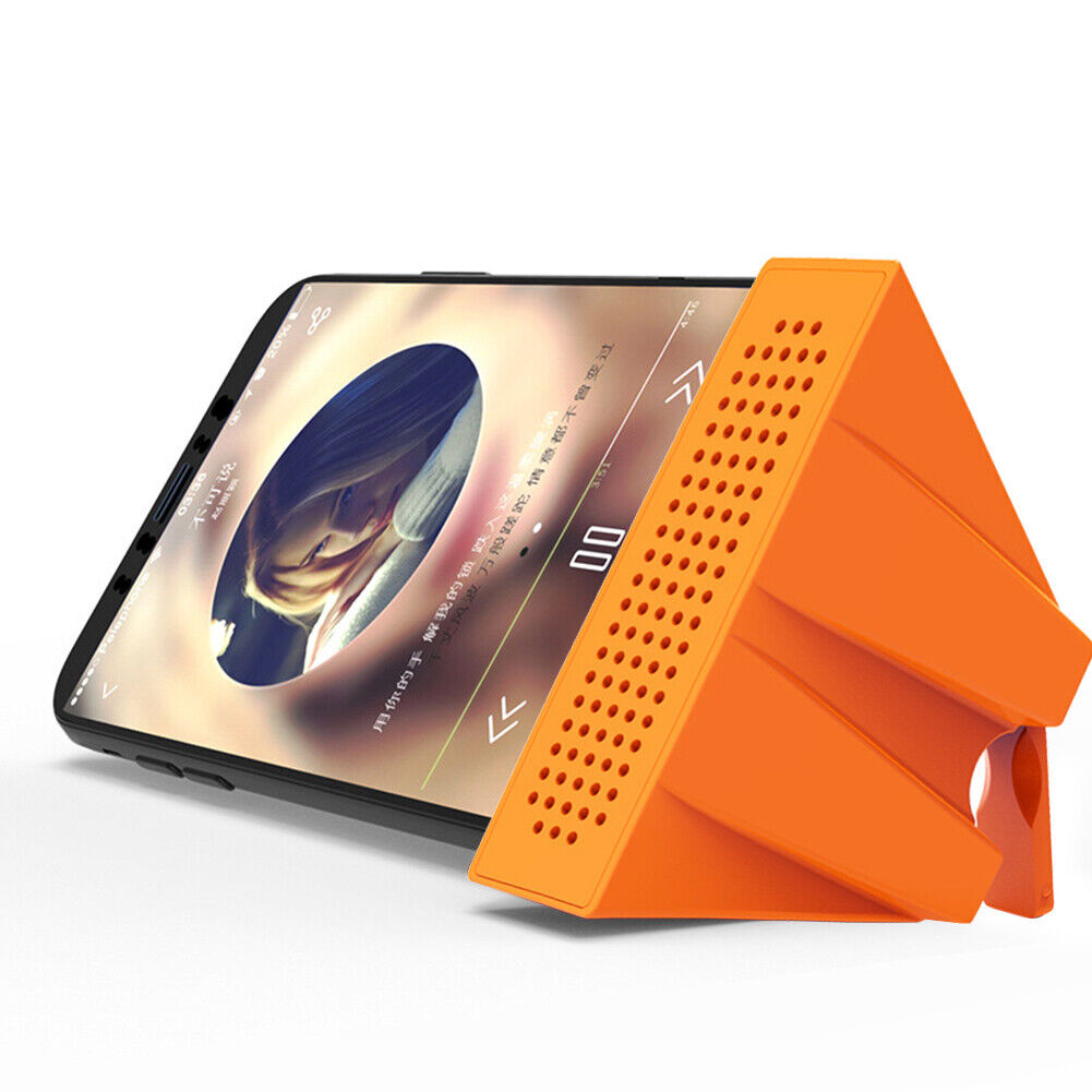 Mobile Phone Sound Amplifier Speaker Stand Phone Holder Support (Orange)