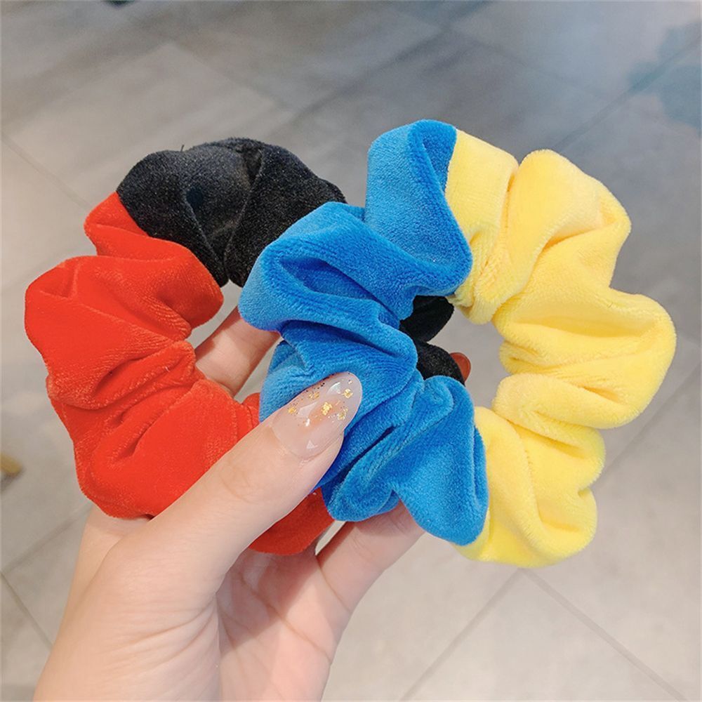 Color Soft Hair Tie Plush Ponytail Holders Velvet Scrunchies Elastic Hair Bands