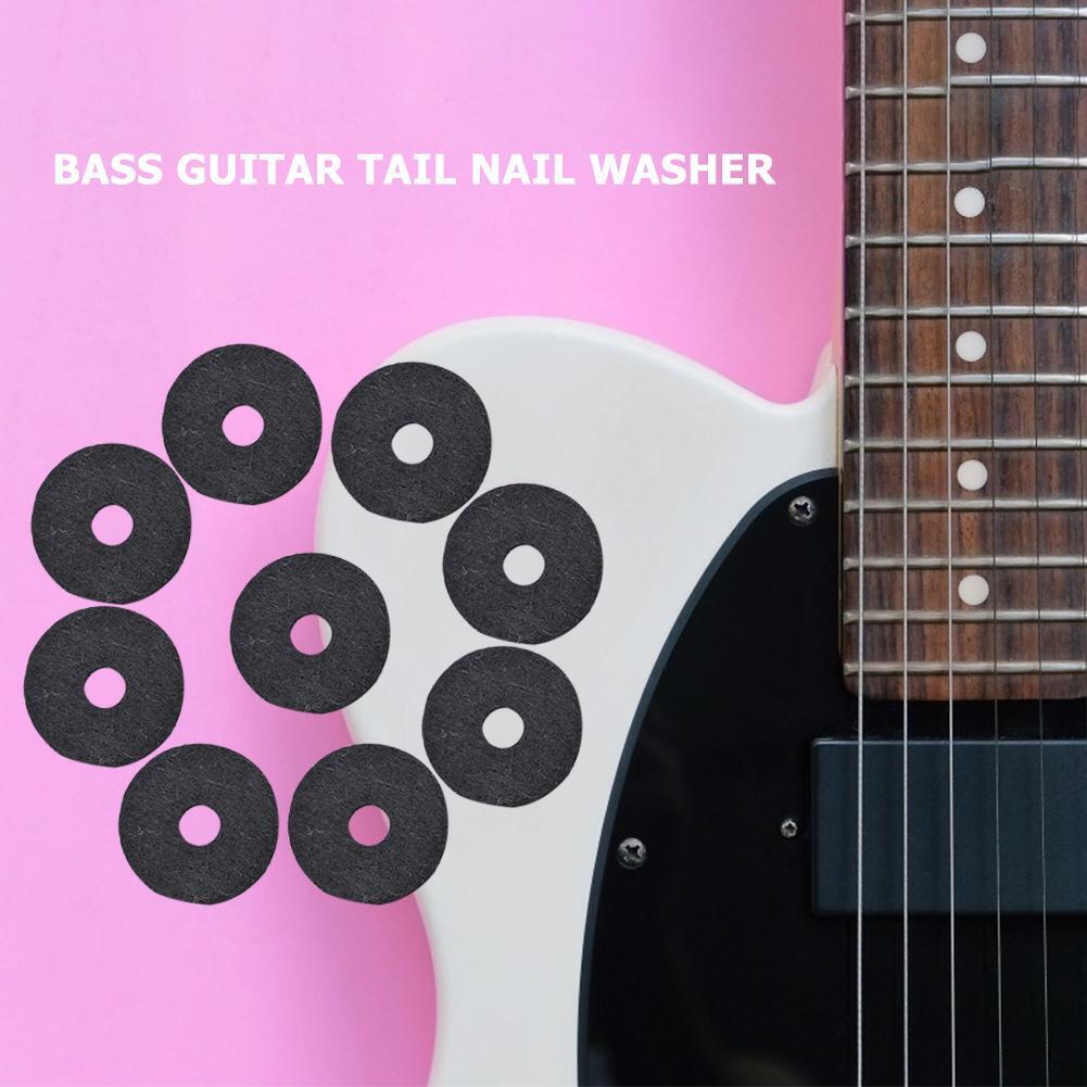 50pcs Guitar Strap Lock Felt Gasket Electric Guitar Belt Cushions (Black)
