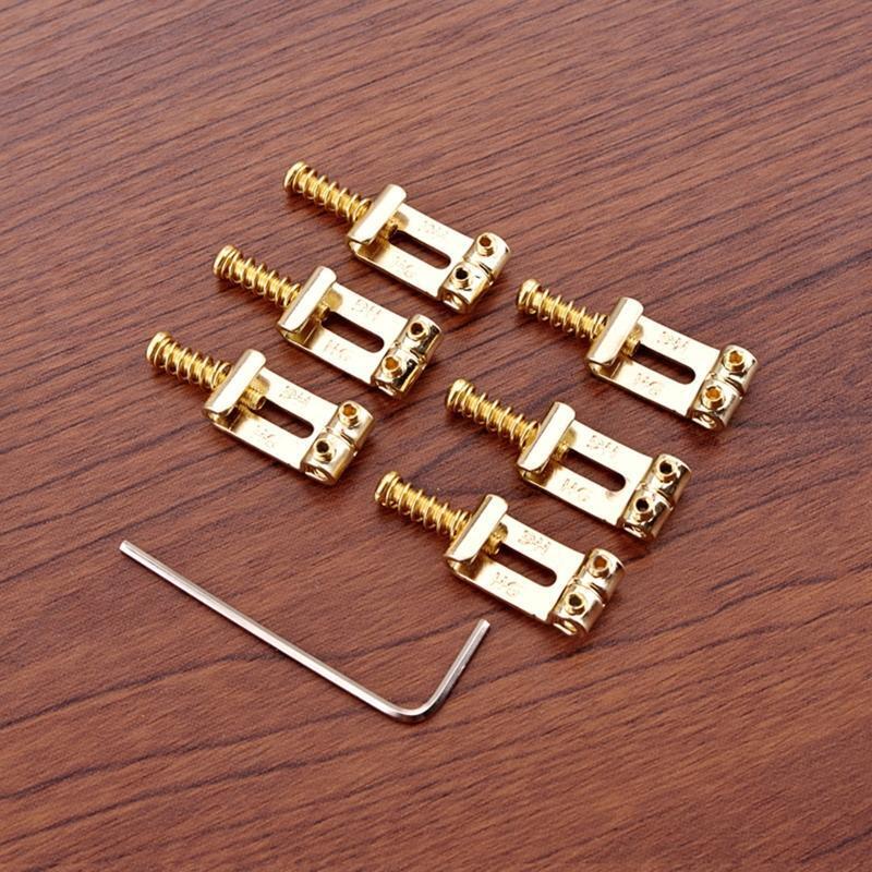 6x Bridge Saddles w/Guitar Musical Wrench for Musical Instrument Electric Guitar