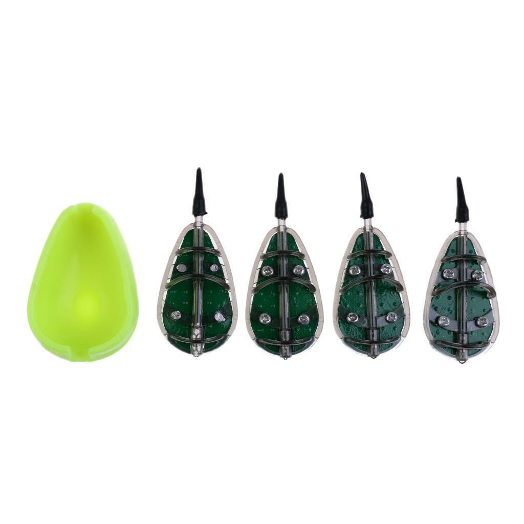 30/40/50 / 60g Carp Fishing Lure Holder Cage Flat Method Feeder Set with Mold