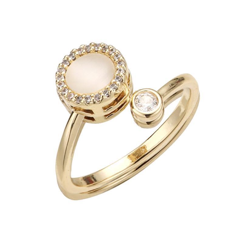 Anxiety Ring with Cat's Eye Moonstone Fidget Ring to Relieve Anxiety Jewelry