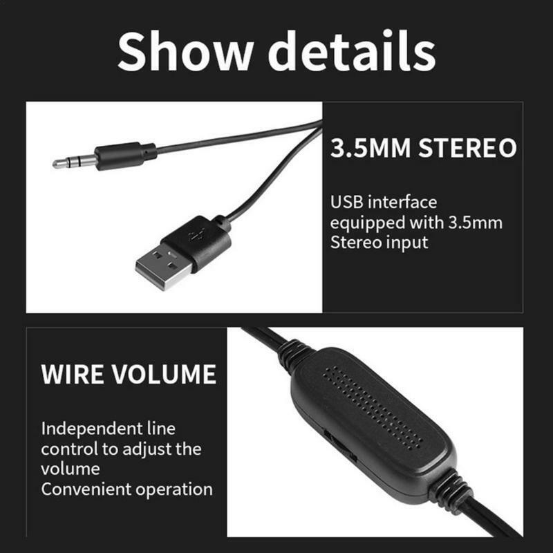 Speaker Small Kits Connect with Headphones Laptop PC RGB Colorful Lights