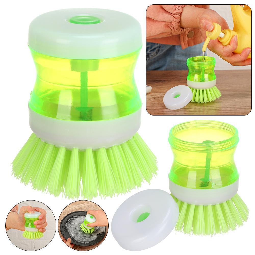 Removable Wash Pot Brush Cleaning Brushes Pot Dish Brush Soap Dispensers