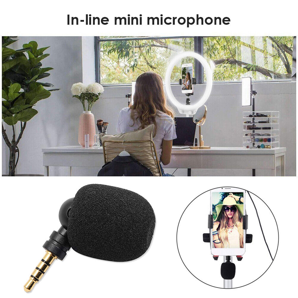 Mini Microphone 3.5mm AUX TRRS Portable Mic for Phone Computer PC Recording