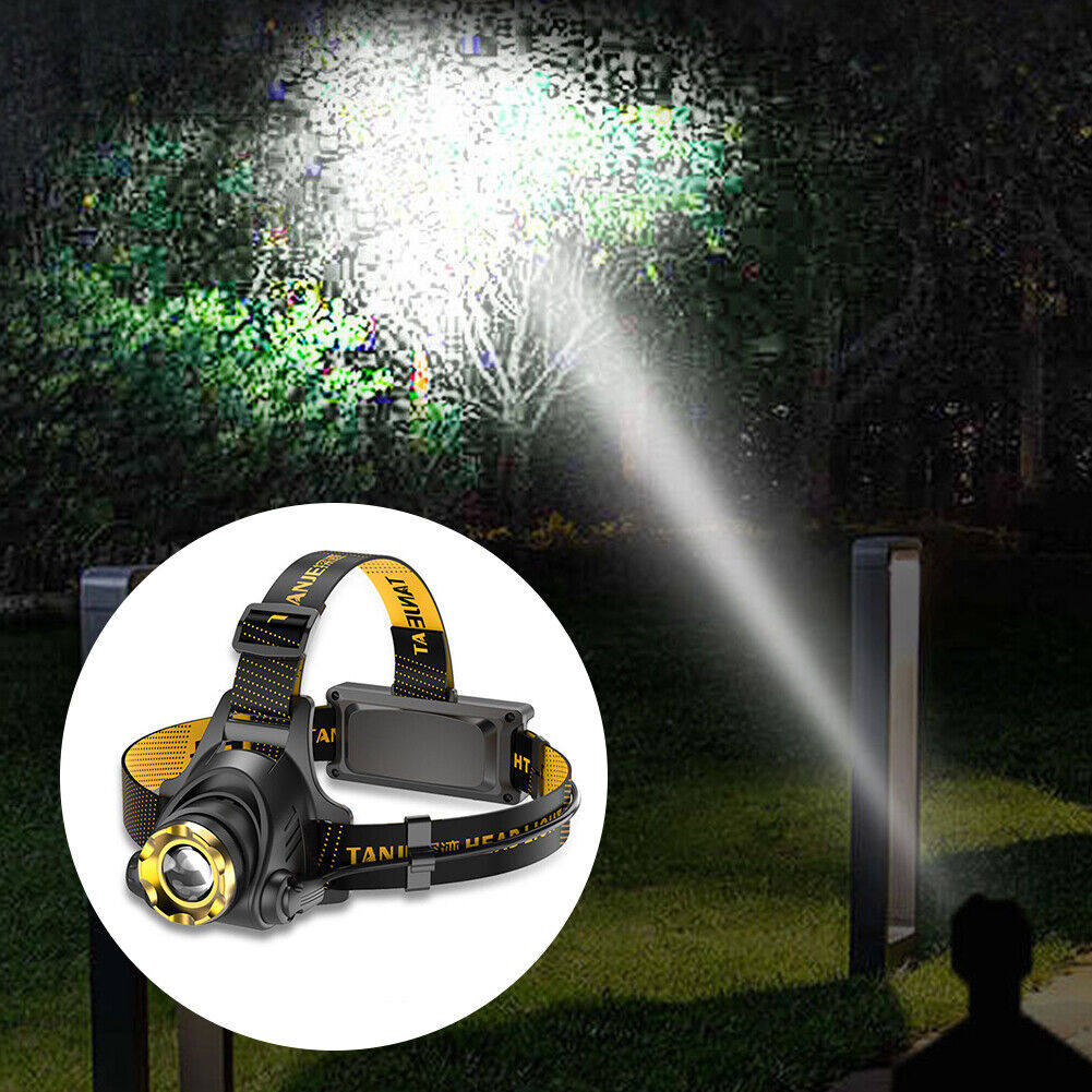 LED Headlamp Fishing Headlight 3 Modes Zoomable Waterproof Camping Light