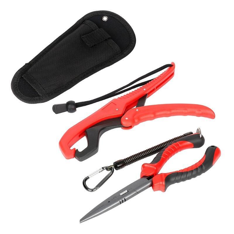 Fishing Plier and Fishing Gripper set 9" Lure Pliers Plastic Fish Grip Lip Clamp