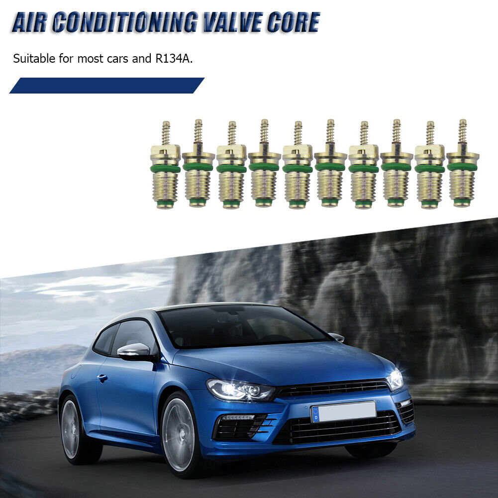 10pcs R134a Car A/C Valve Cores Auto Air Conditioning Valve Cores Green