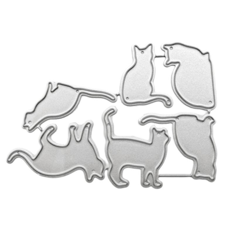 Cute Cats Cutting Dies Stencil Scrapbooking DIY Album Stamp Paper Card
