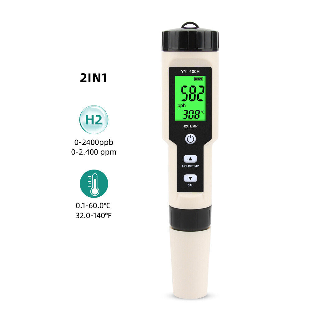 2 in 1 Waterproof Water Quality Monitor Tester Hydrogen Rich Water Detector