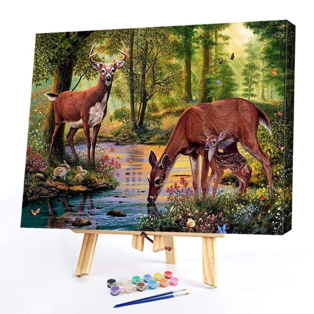 Deer 50x40cm Oil Paint By Numbers Picture DIY Painting M655