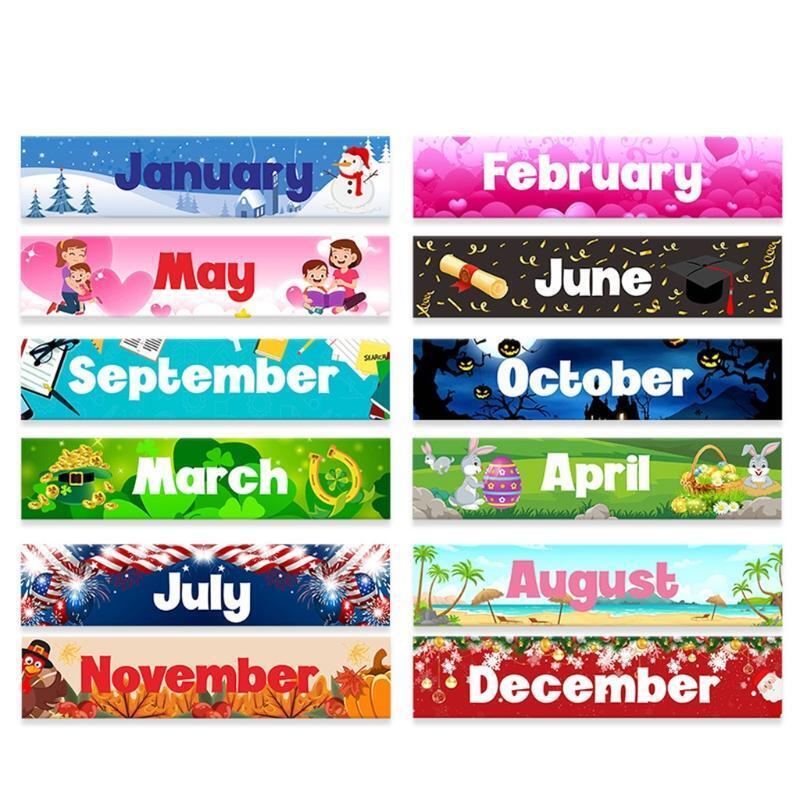 Multi-in-1 Classroom Calendar Weather Chart Interactive Classroom Poster Set