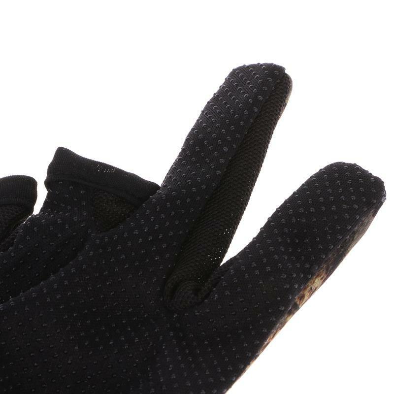 Fishing Gloves 3 Cut Finger Slit Outdoor Sports Anti Slip Breathable Camouflage
