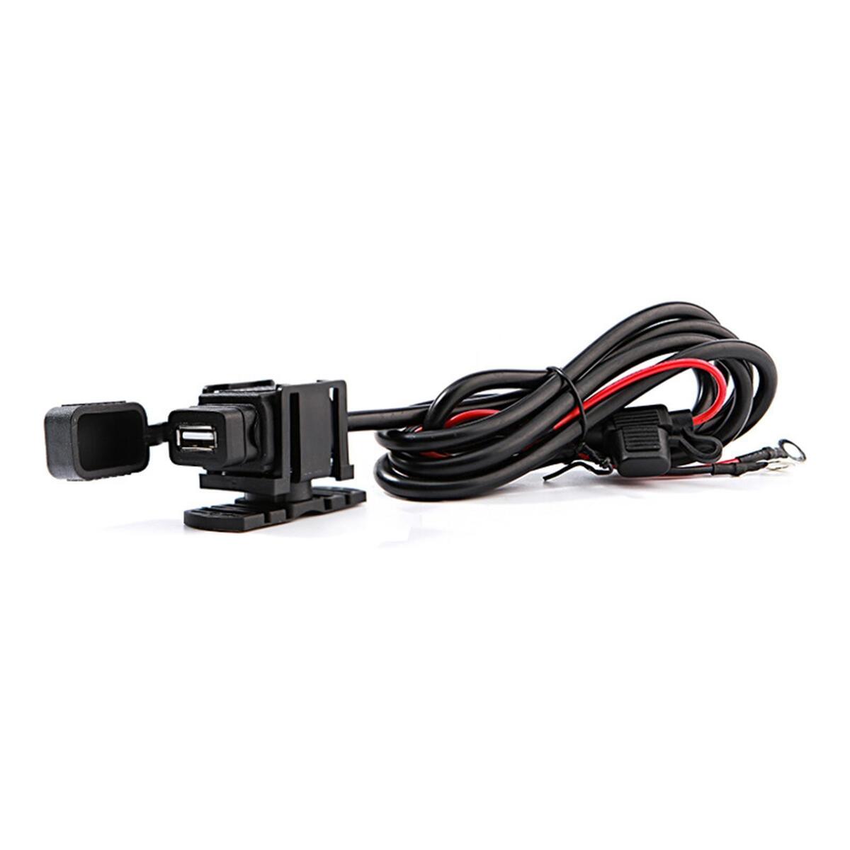Motorcycle USB Charger Charging Cable Waterproof USB Port 12V-24V 5V 2.1A Phone