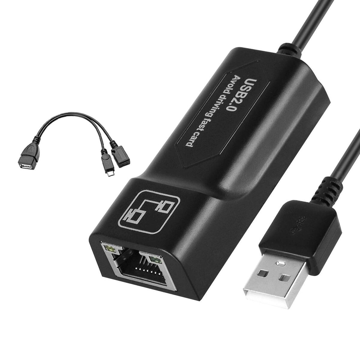 LAN Ethernet Adapter Micro USB OTG Cable 10/100Mbps On The Go for TV HDTV