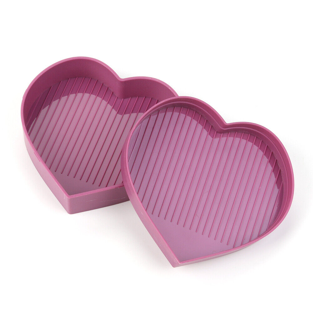 Diamond Painting Tray Plastic Heart Shape Drill Plate 7x7cm (Light Purple)
