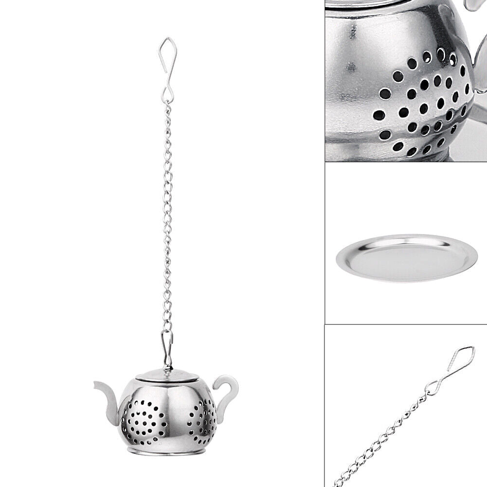 Stainless Steel Teapot Tea Leaf Infuser Tray Spice Strainer Herbal Filter