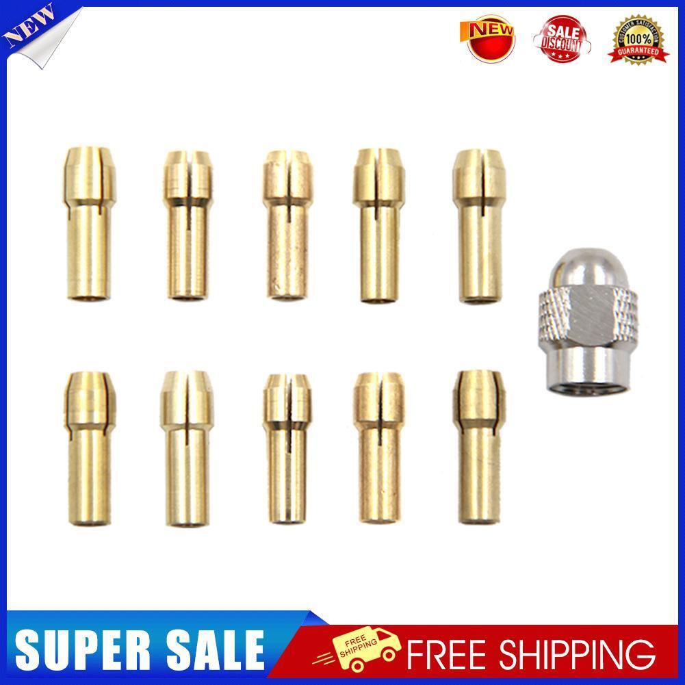 10pcs 0.5-3.2mm Drill Chucks Collet with Nut Kits for Power Rotary Tools