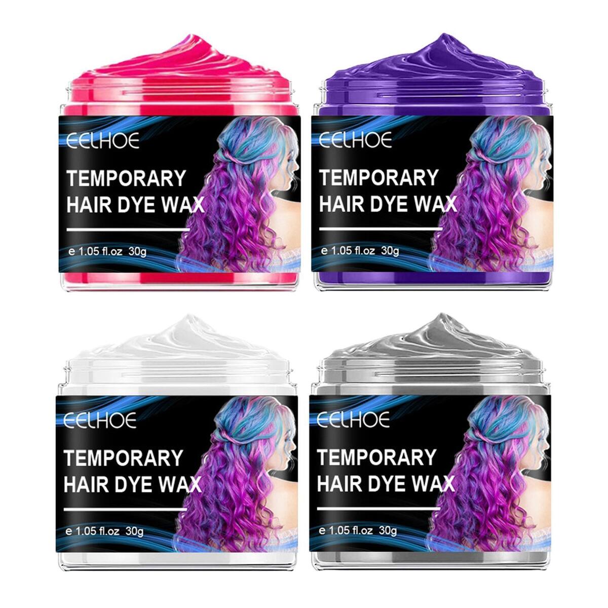 4x Temporary Hair Color Wax Instant Washable Fashion for Birthday girls