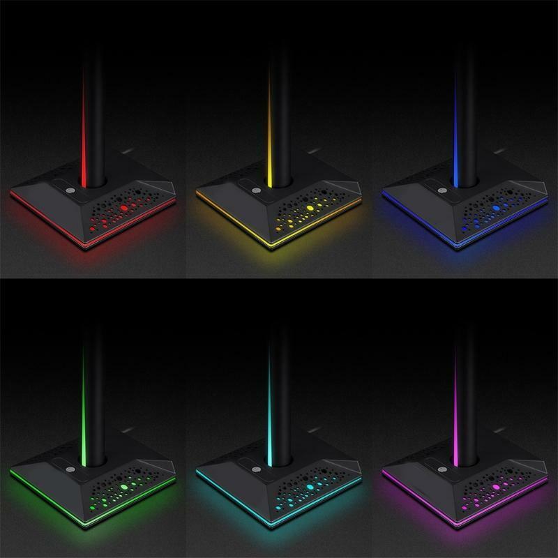 Portable RGB Headphone Stand Headset Holder Suitable for Gamer Desktop Table