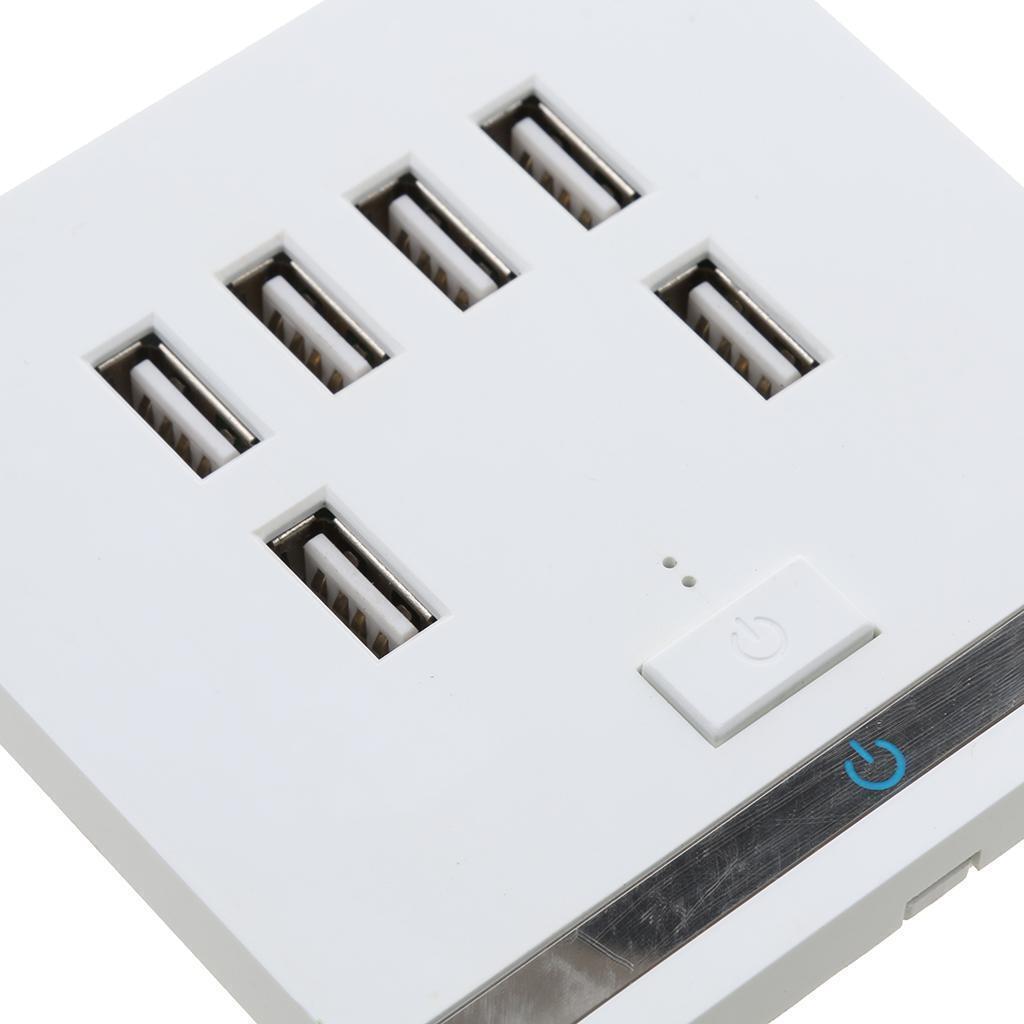USB Wall Charger Outlet  Plate Panel Switch 3.4A 6 Port