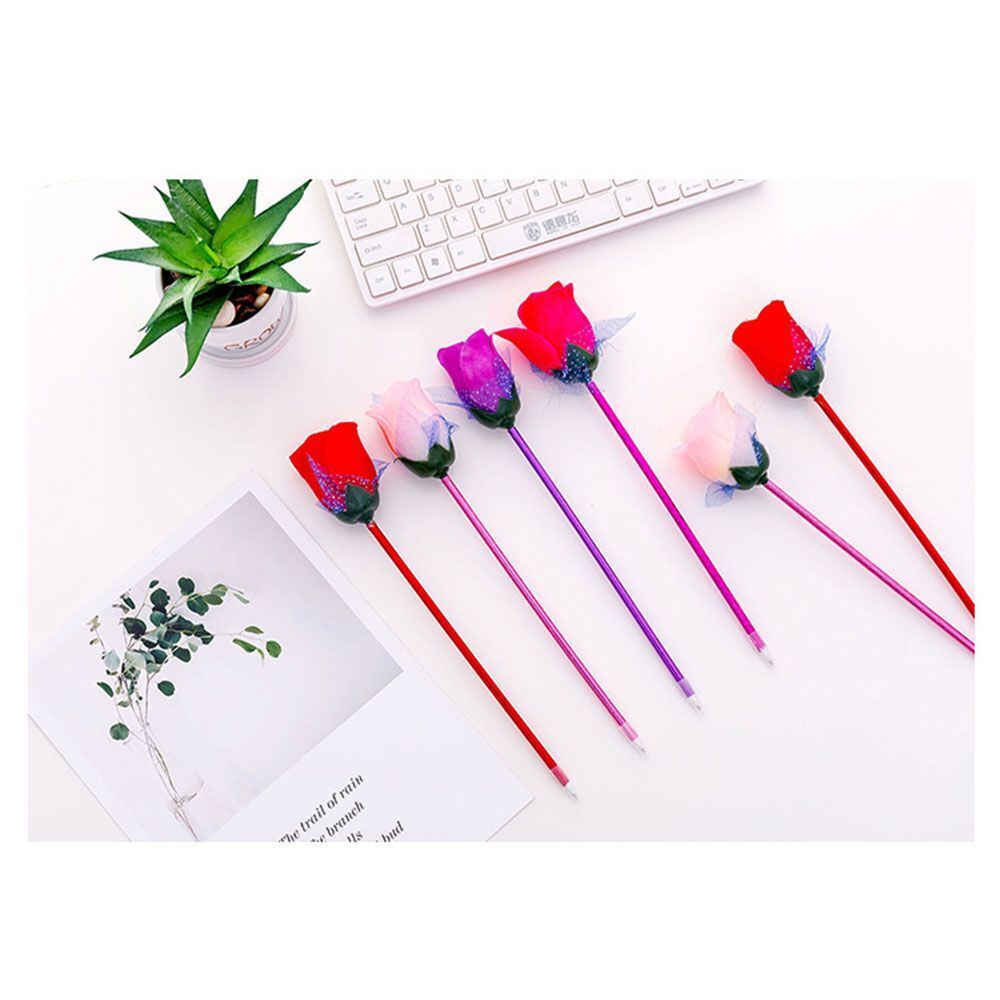 Students School Creative Rose Flower Stationery Valentine's Day Ballpoint Pen