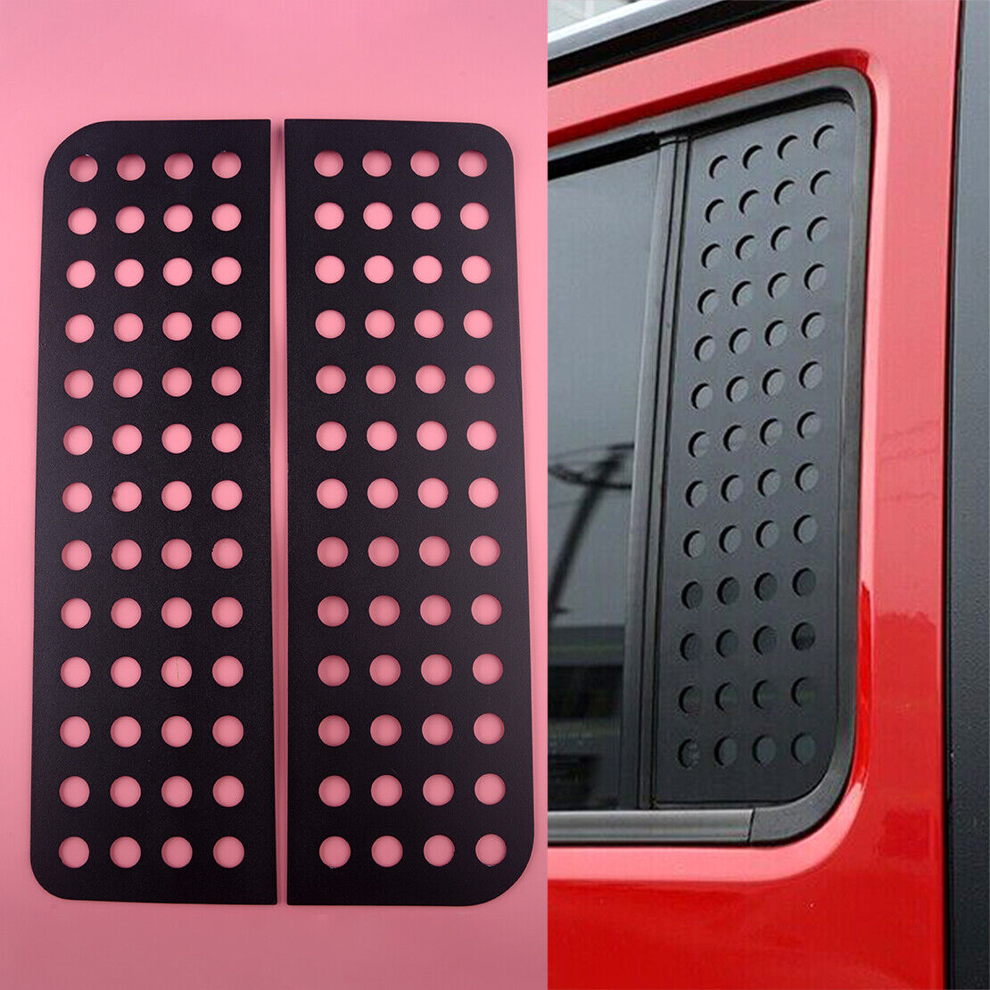 Rear Door Window Glass Strip Panel Trim fit for Jeep Wrangler JK 4Door 07-17 New