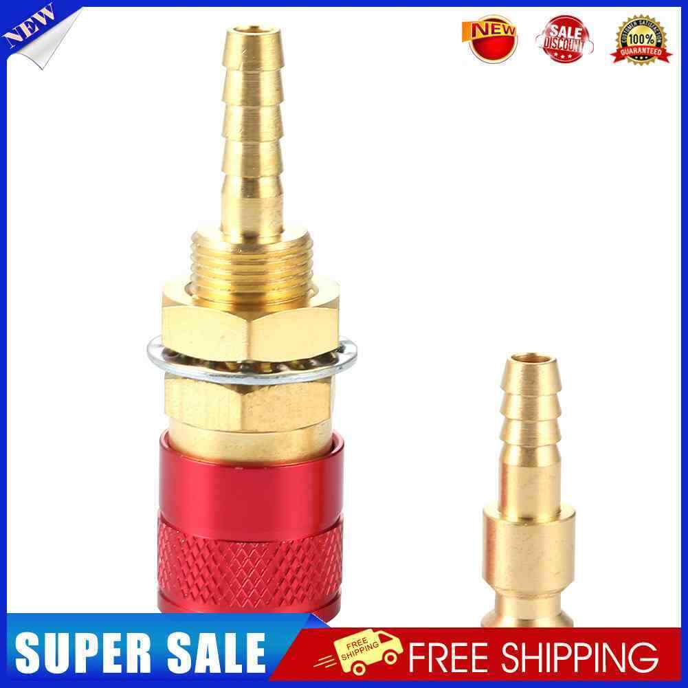6mm Water Cooled Gas Adapter M6 Welding Torch Quick Hose Connector (Red)