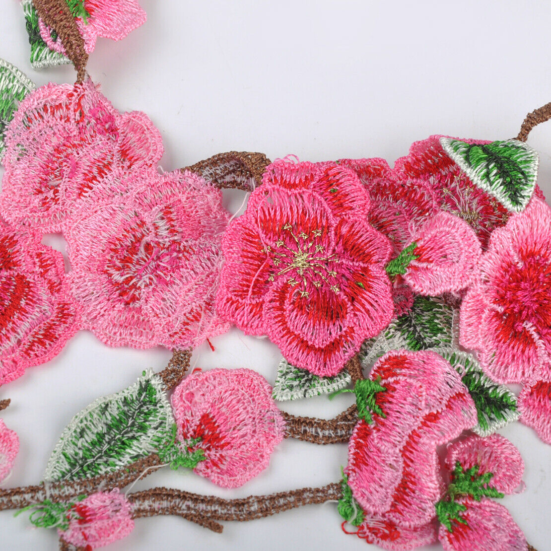 28" Plum Flower Embroidered Iron Sew Patch Badge Applique Dress Collar Jeans Li