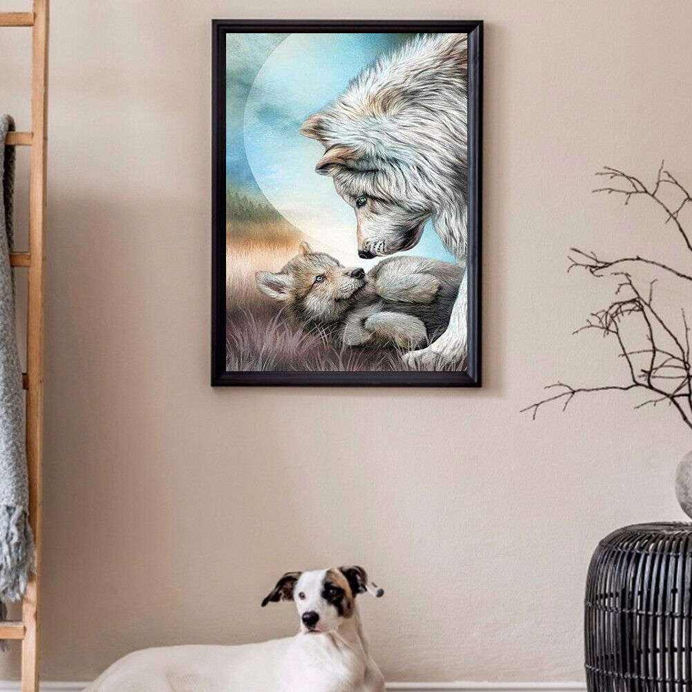 5D DIY Diamond Painting wolf Full Round Rhinestones Mosaic Home Decor