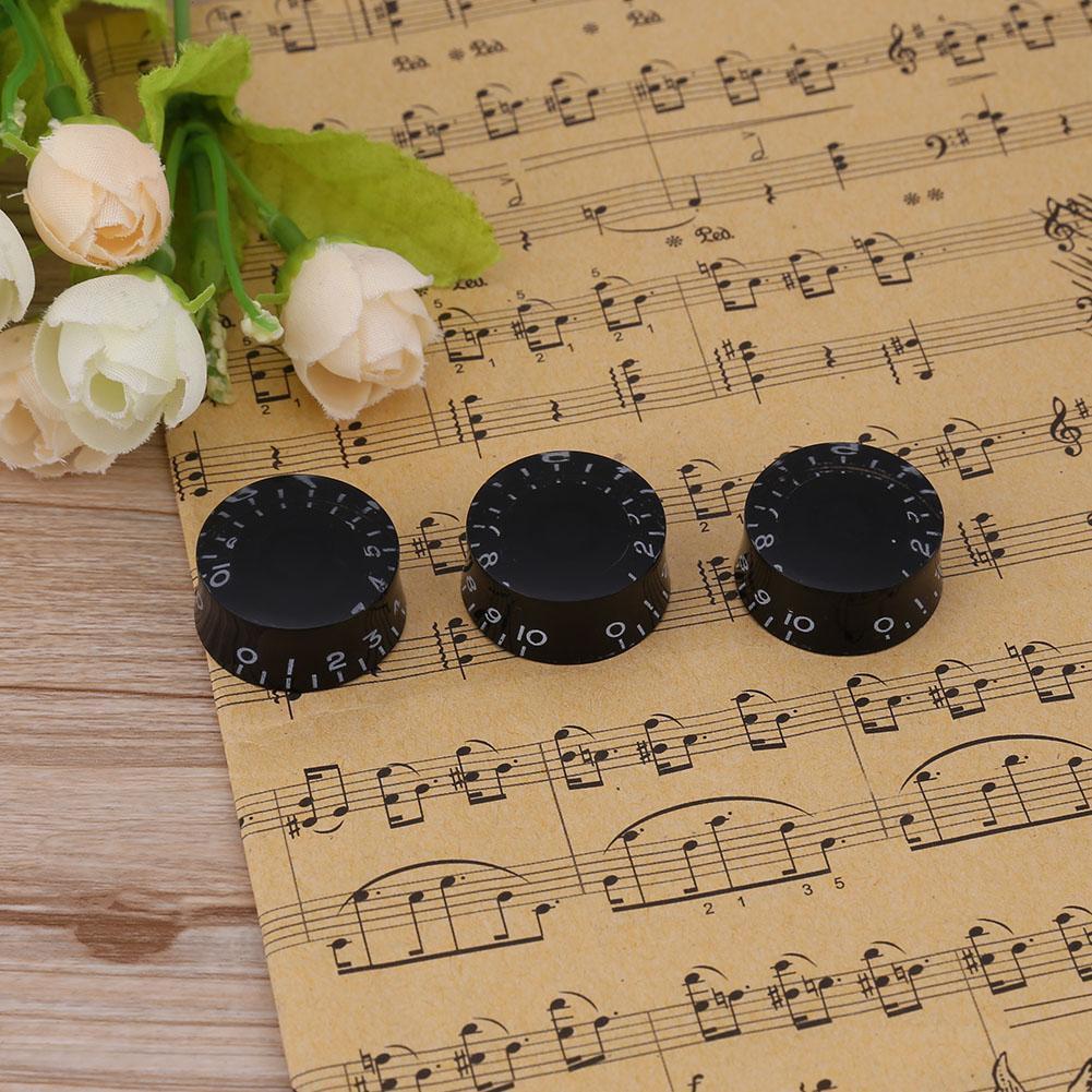 4pcs Acrylic Electric Guitar Volume Adjusting Rotary Knob Potentiometer Cap
