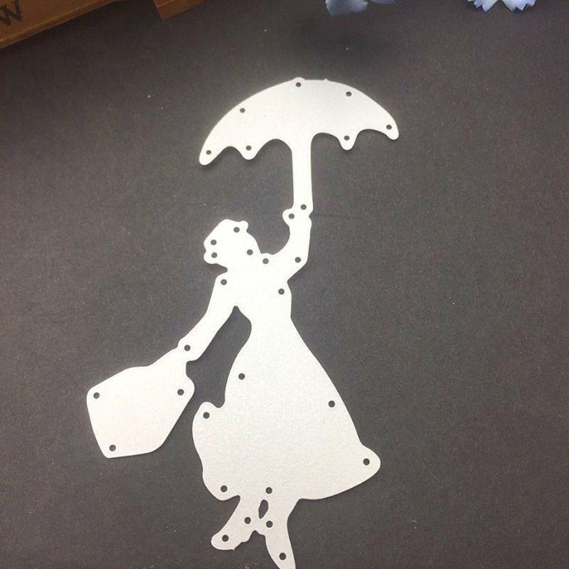 Umbrella Girl Metal Cutting Dies Stencil DIY Scrapbooking Album Stamp Paper Card