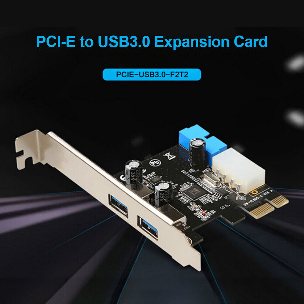 2 Ports USB PCIE Expansion Card PCI Express to USB 3.0 20Pin Hub Adapter