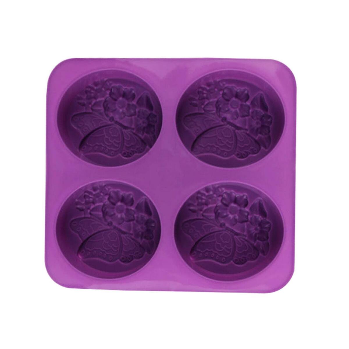 2x 4 Cavity Silicone Soap Mold Round Oval Craft Cake Chocolate Pudding Jelly