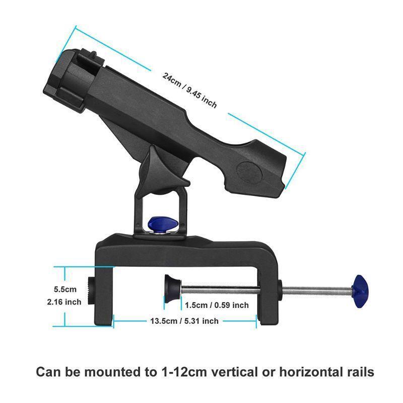 Fish Pole Racks Folding Fishing Rod Holders for Boats with Large Clamp Opening