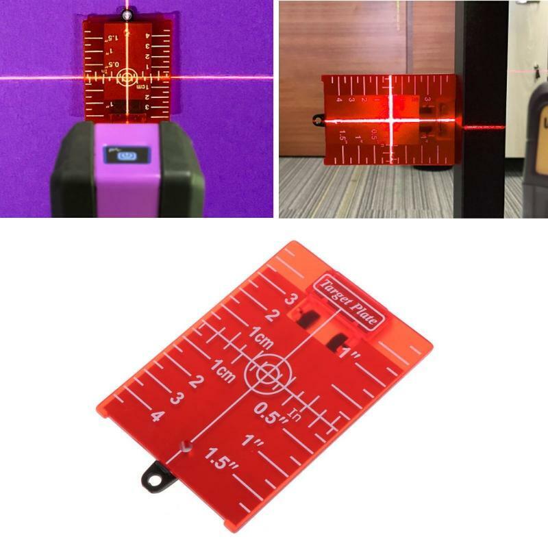 Square Target Card Magnetic Target Card Plate Level Tool for La-ser Level Red