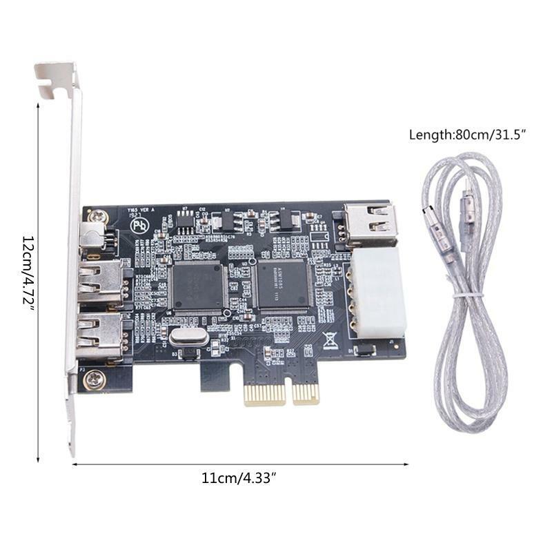 PCI-E 1X to IEEE 1394 DV Video Adapter 1x 4Pin 3x 6Pin Controller Firewire Card