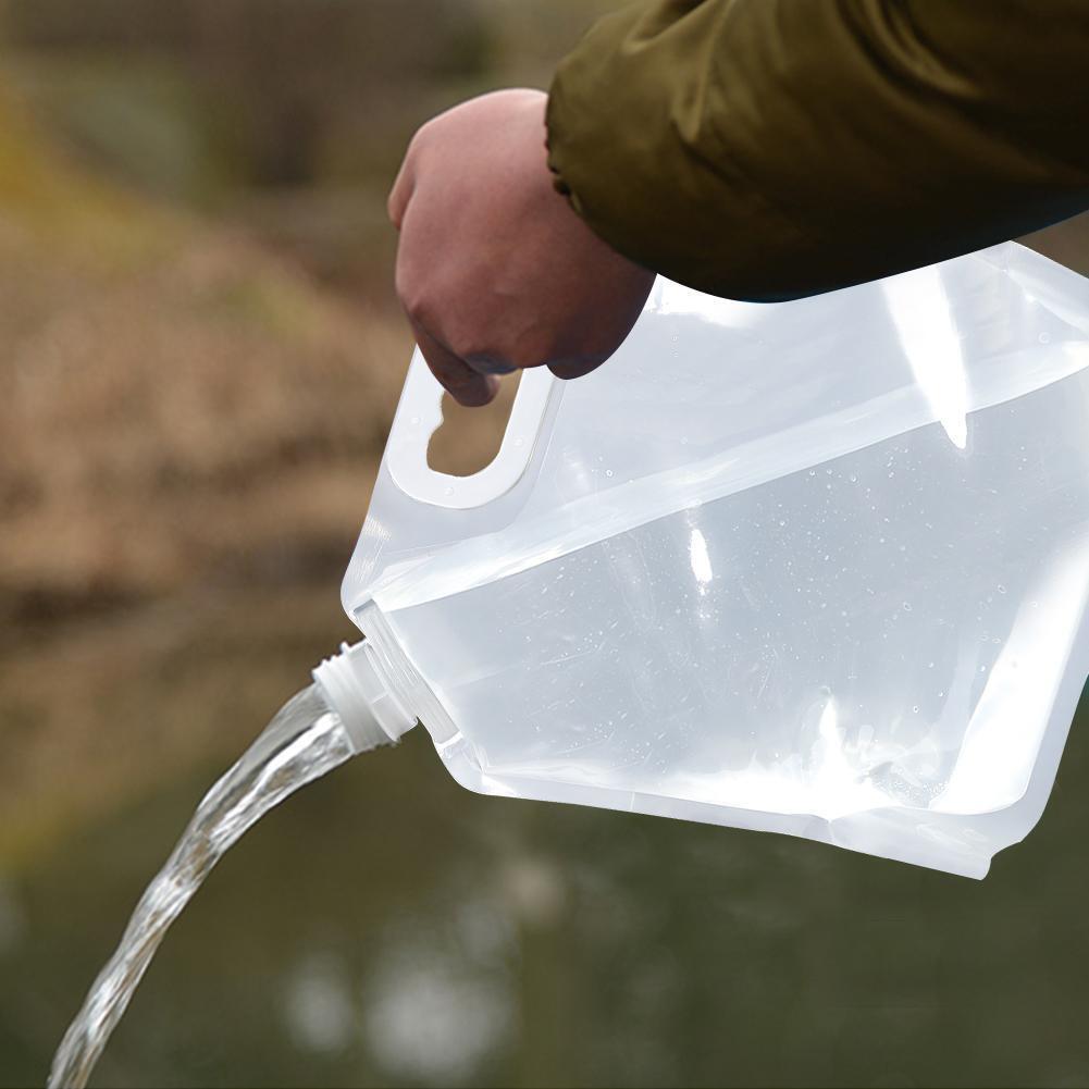 4x PVC Transparent Foldable Water Container Collapsible Water Bags (5L)