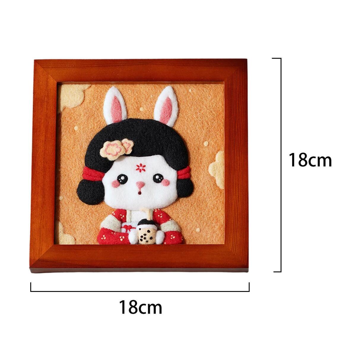 Set of 2 Wool Needle Felting Kit Painting  for Starter Decor