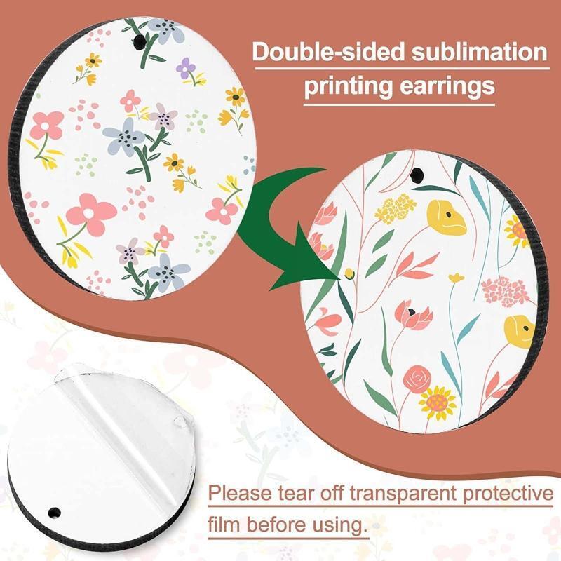 40Pcs Sublimation Blank Earrings Heat Transfer Earrings Unfinished Wood Earring