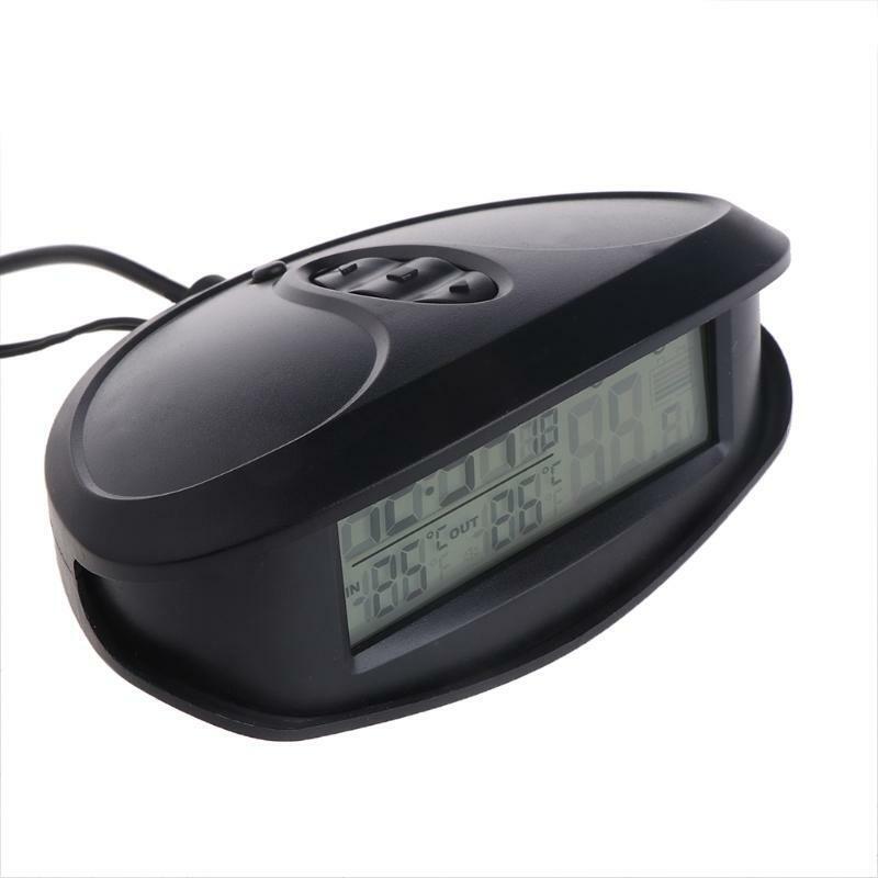 Digital Car In & Outdoor Thermometer Voltmeter Time Clock  Alarm Backlight EC98
