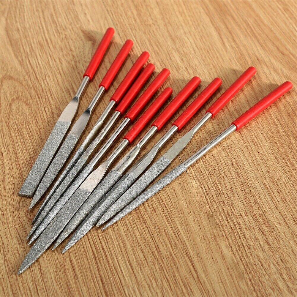 10Pcs Diamond Coated Grit 120# Needle File Assorted Metal Craft Tools 180mm