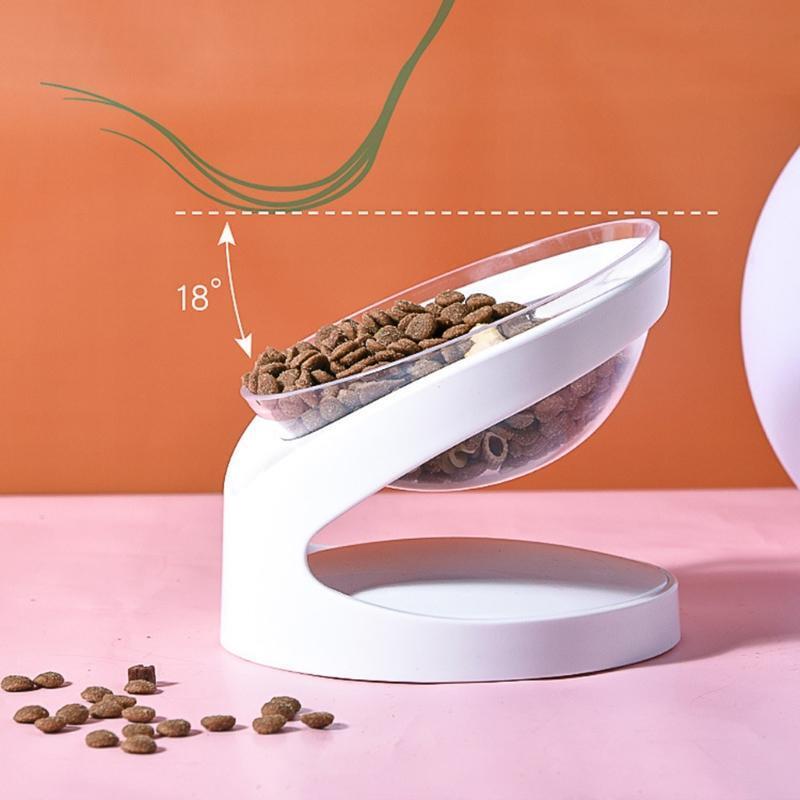 Cat Raised Bowl with Stand 18° Tilted Pet Feeder Bowl Split Design Easy to Wash