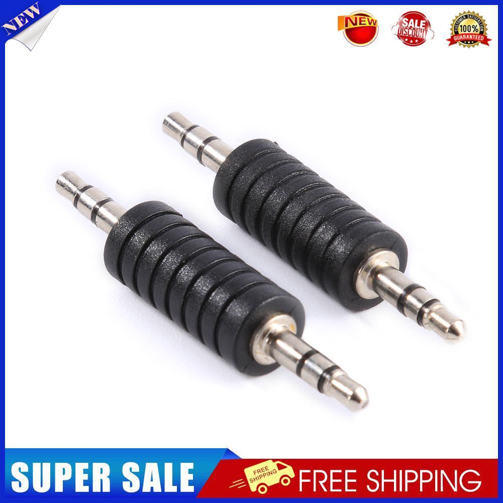 2pcs 3.5mm Stereo Male to Male Jack Audio Plug Connector Coupler Adapter